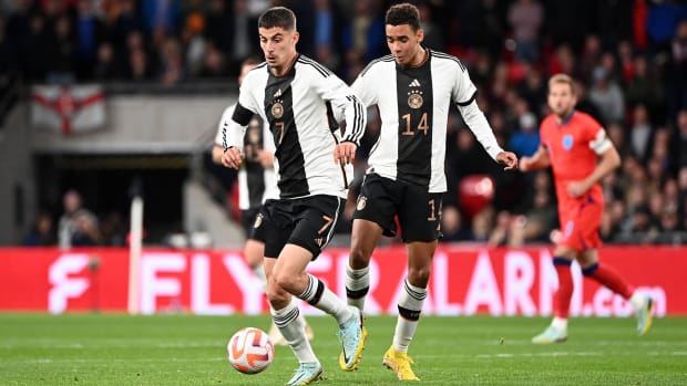 Germany’s Jamal Musiala and Kai Havertz